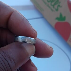 Silver Stainless Steel Moon and Star Ring